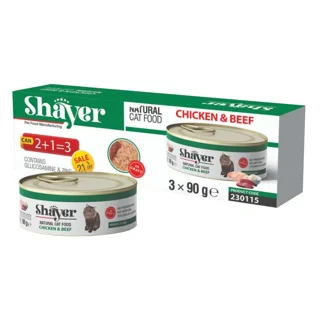 کنسرو گربه شایر نچرال پک 3 عددی طعم مرغ و گوشت